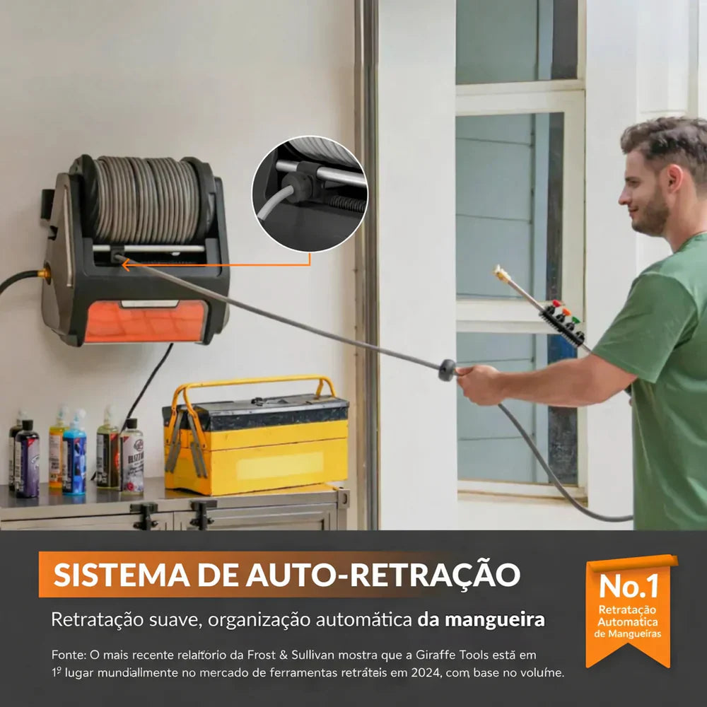 Imagem do fabricante mostrando sistema de auto-retração